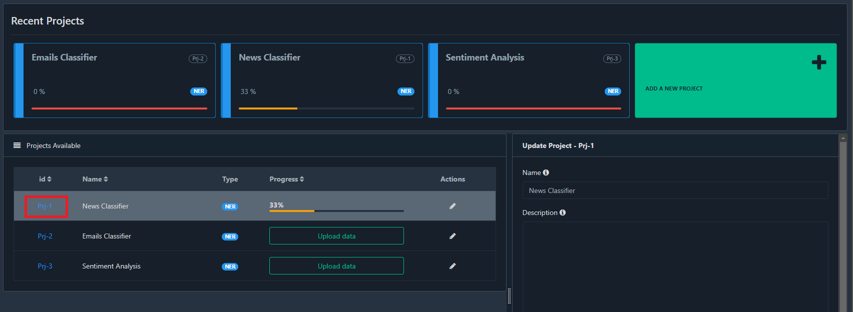 projects list projects list