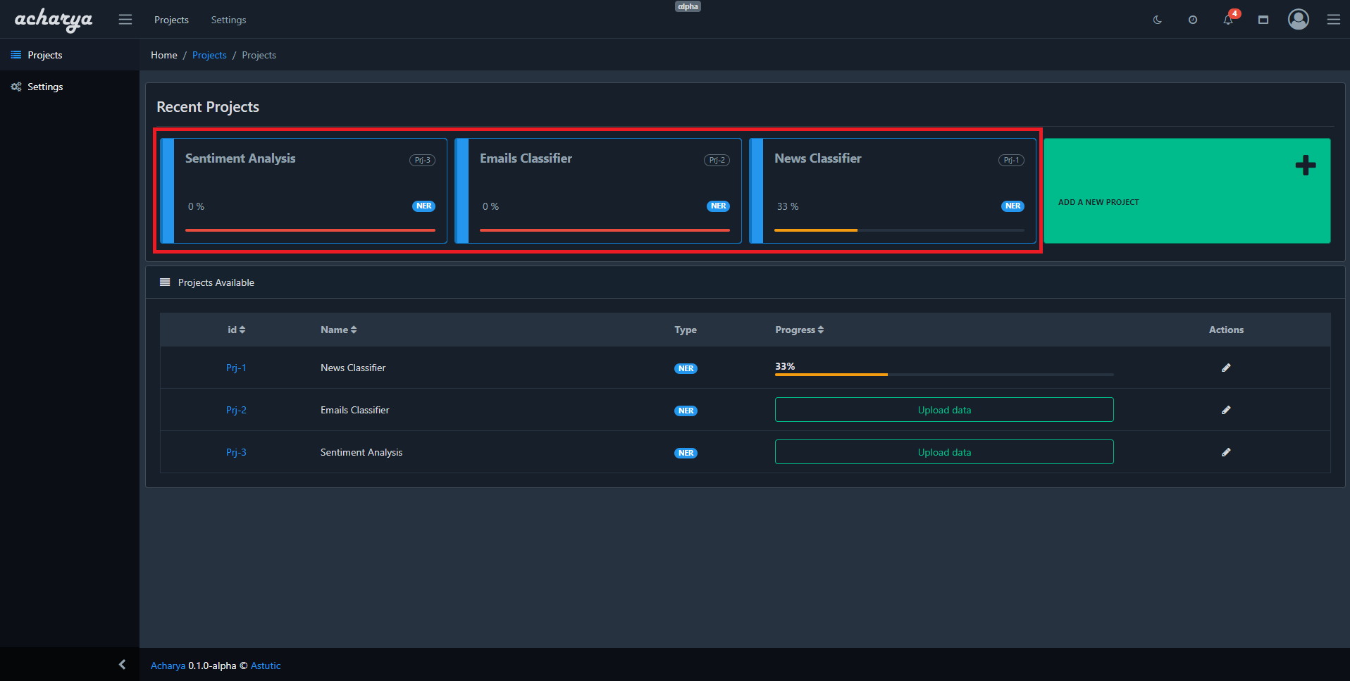 recent projects list recent projects list